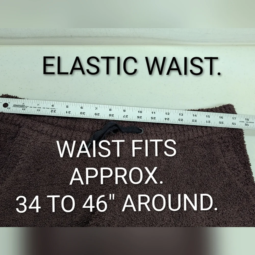 Natori Akio Cheniile Jogger Pants Mens L Brown Cozy Lounge Cabincore #1111 - Picture 6 of 11